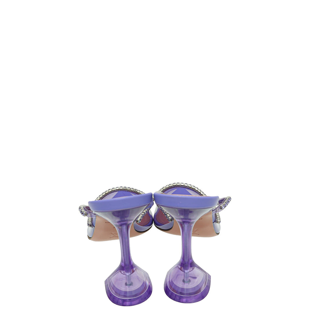 Amina Muaddi Lilac Gilda Crystal Glass Mule 37