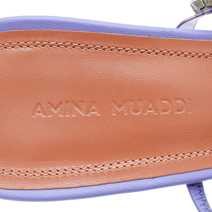 Amina Muaddi Lilac Gilda Crystal Glass Mule 37
