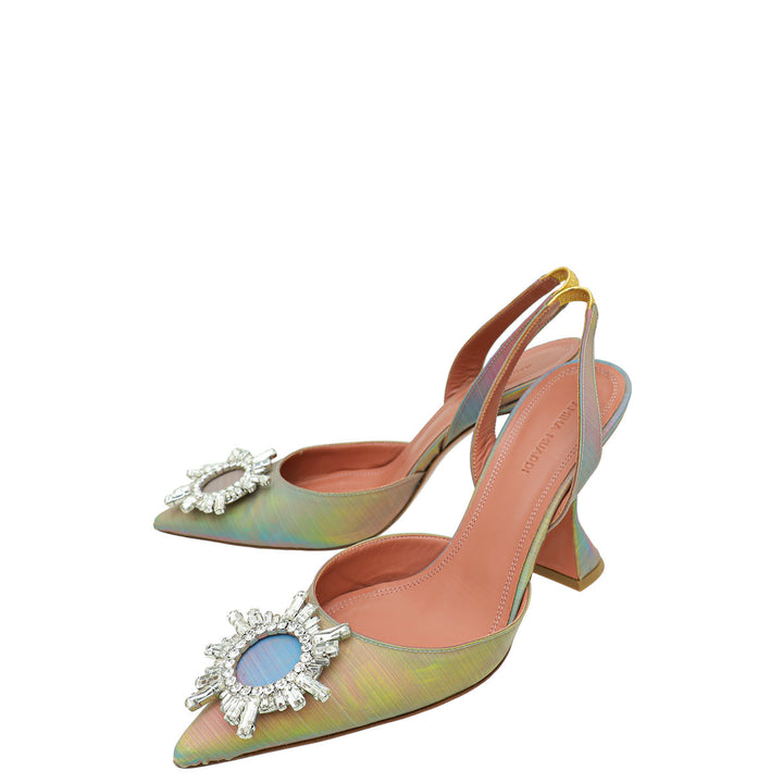 Amina Muaddi Multicolor Begum Slingback Pumps 38