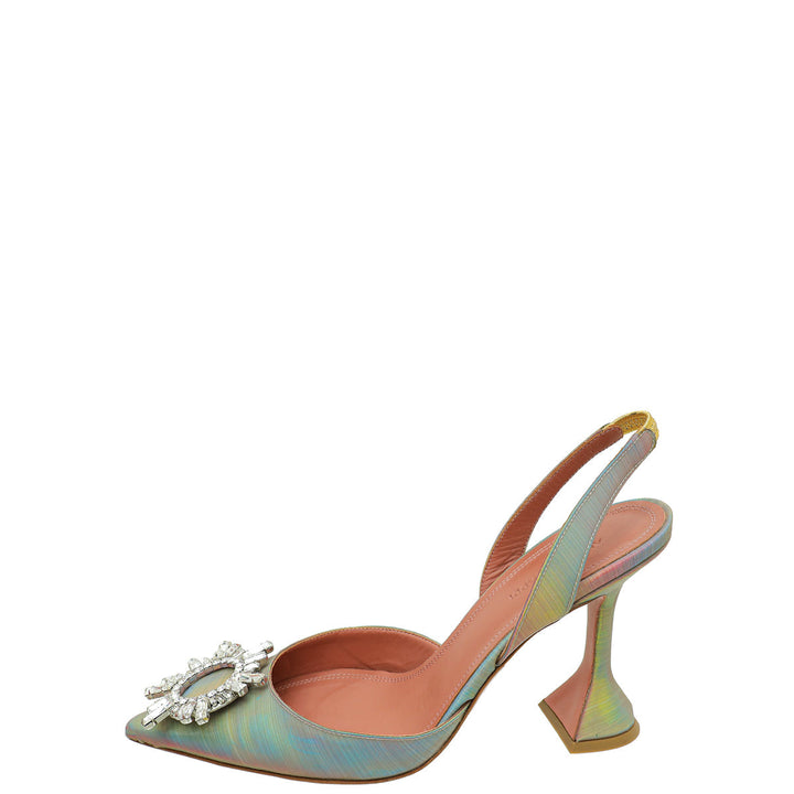 Amina Muaddi Multicolor Begum Slingback Pumps 38