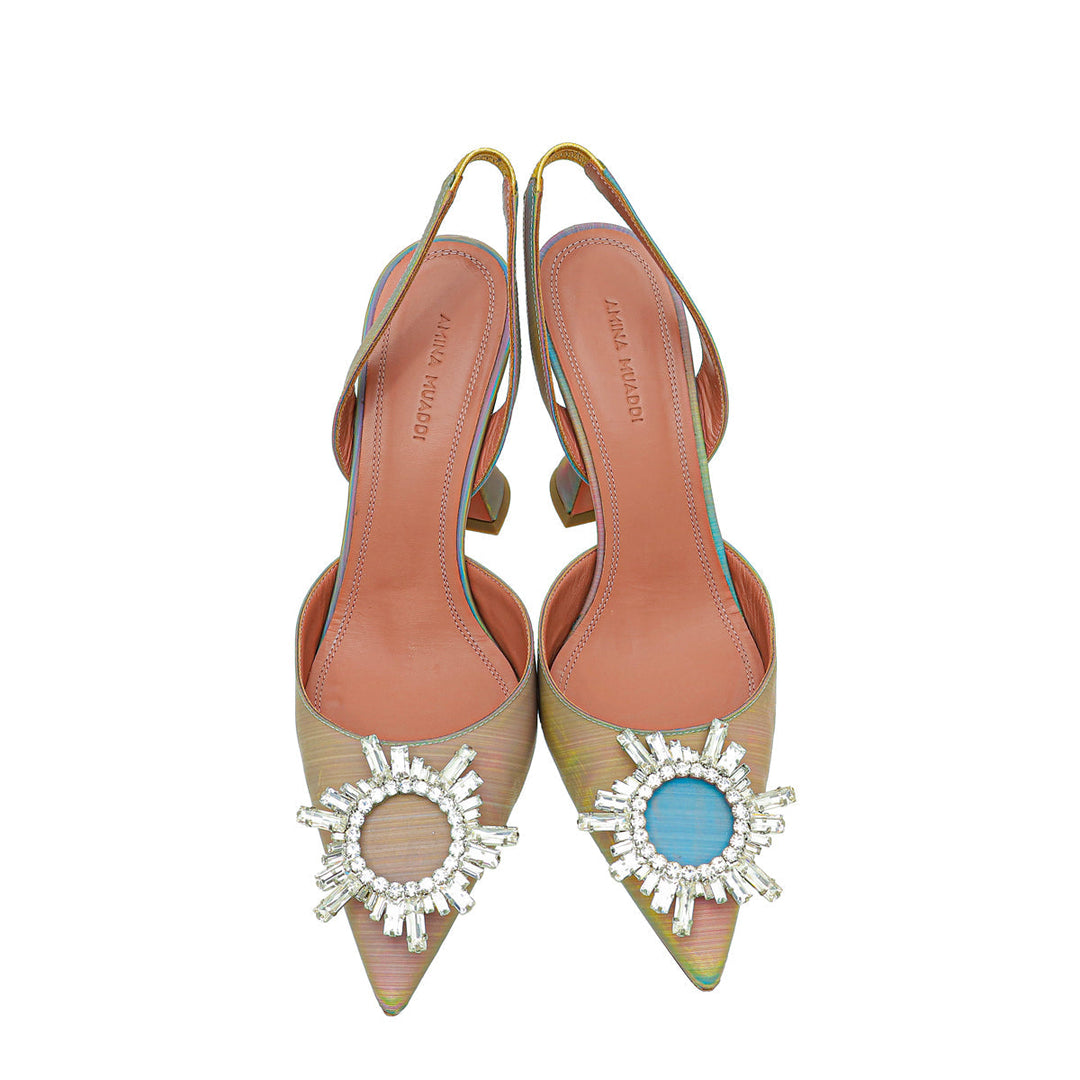 Amina Muaddi Multicolor Begum Slingback Pumps 38