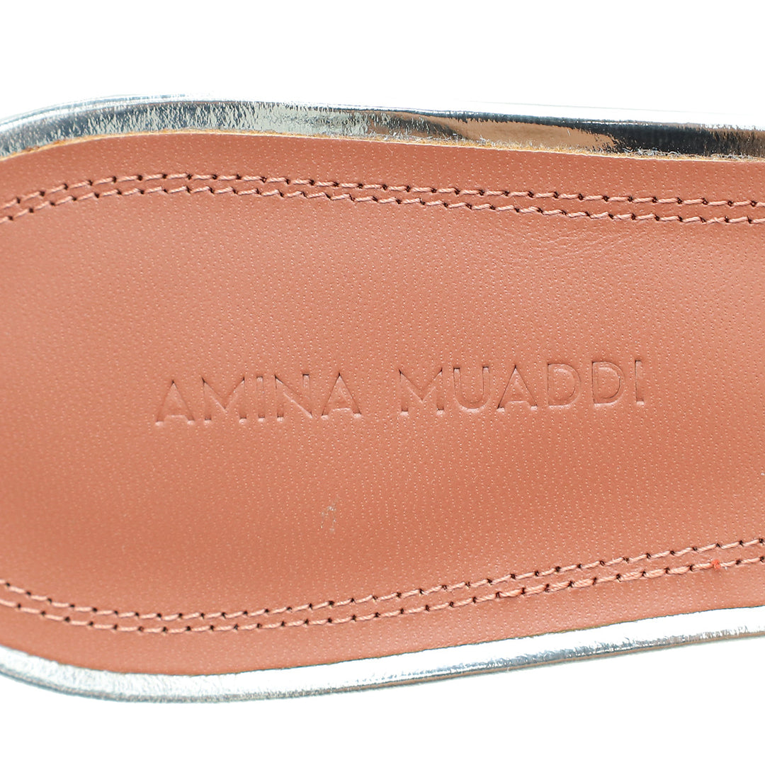 Amina Muaddi Bicolor Lupita Glass PVC Transparent Slipper 40