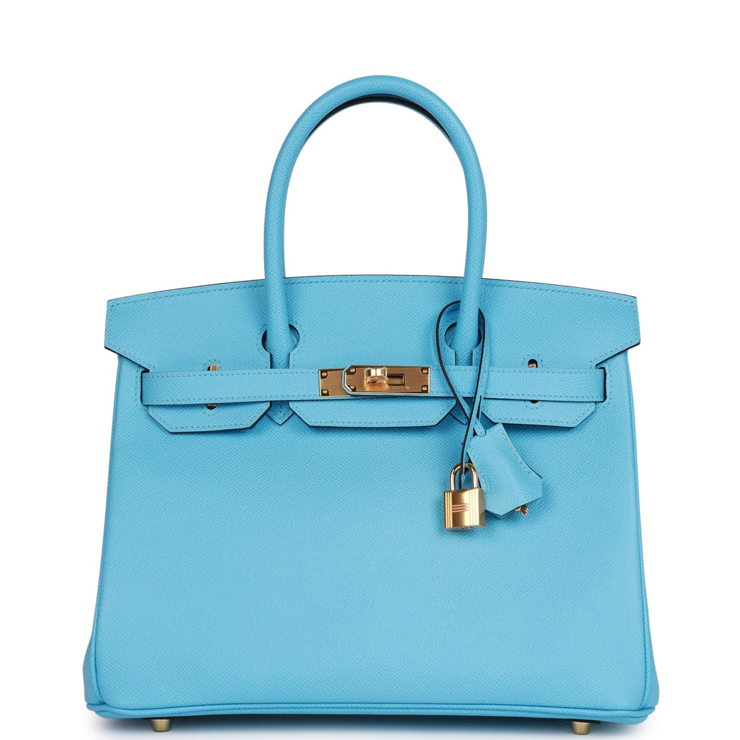 top quality Hermes Birkin 30 Celeste Epsom Gold Hardware