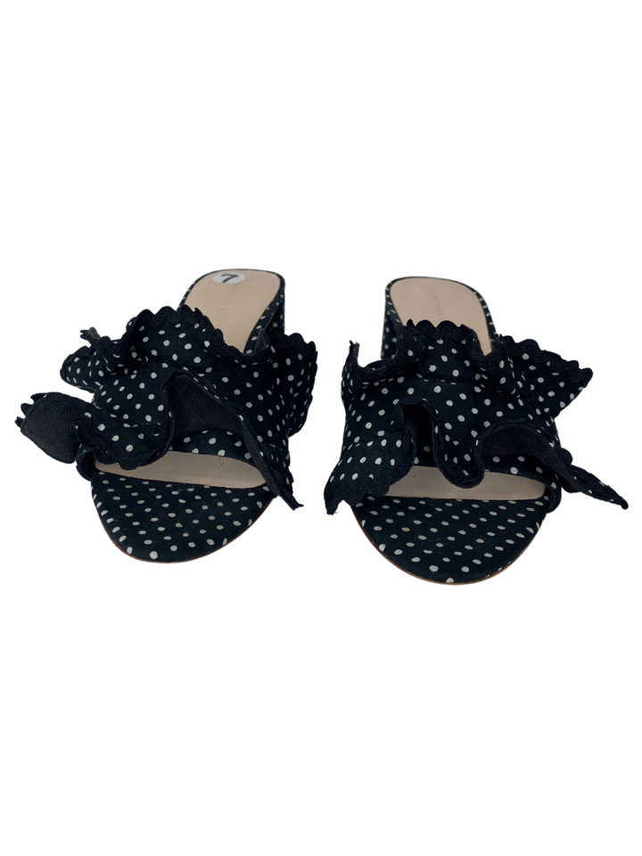Loeffler Randall Ruffle Polka Dot Slides |US7|