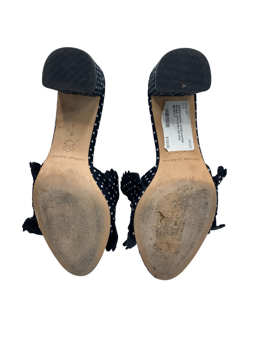 Loeffler Randall Ruffle Polka Dot Slides |US7|