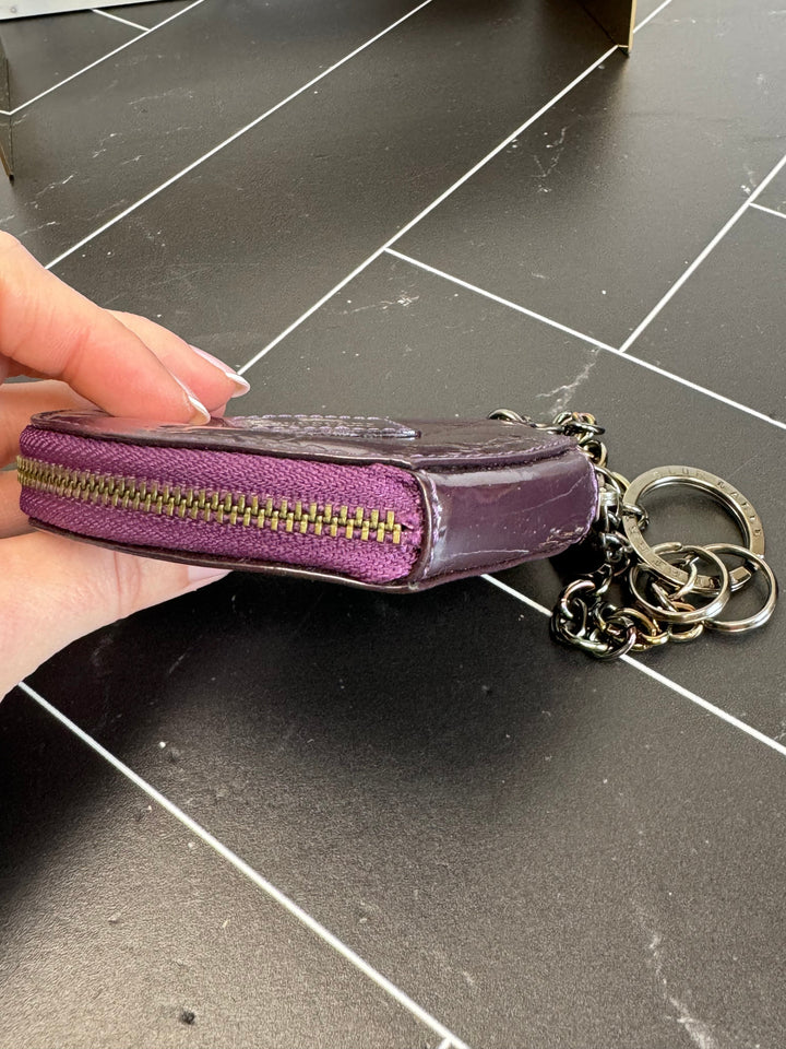 Burberry Purple Patent Leather Heart Pouch