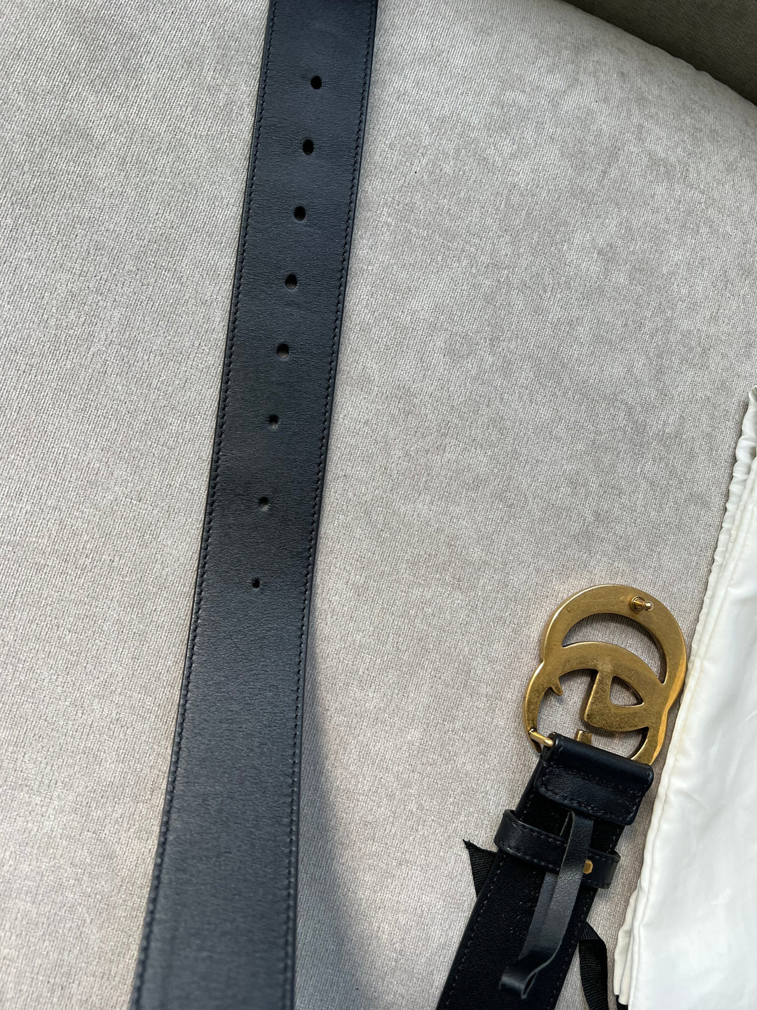 Gucci GG 2015 Re edition Marmont Black Wide Leather Belt with Gold Buckle (RRP £380)