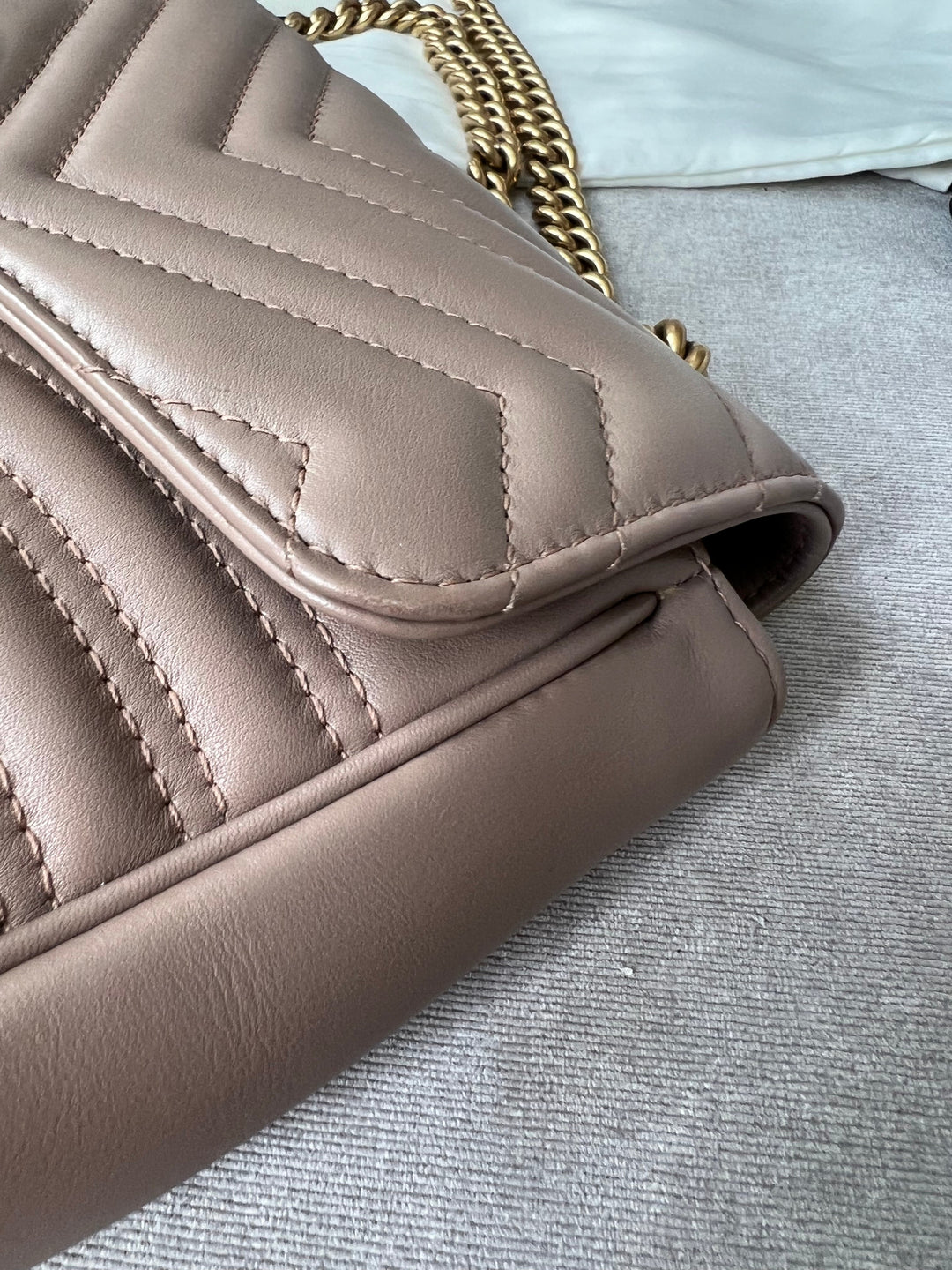Gucci GG Dusty Pink Marmont Medium Shoulder Bag (RRP £2,070)