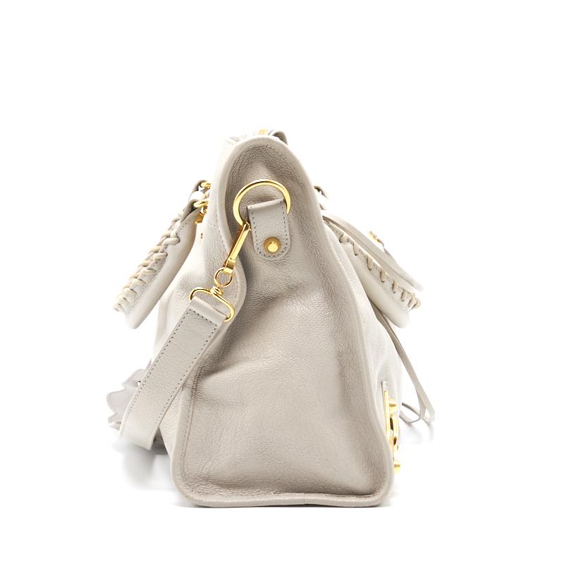 Top Quality Balenciaga Classic Metallic Edge City White