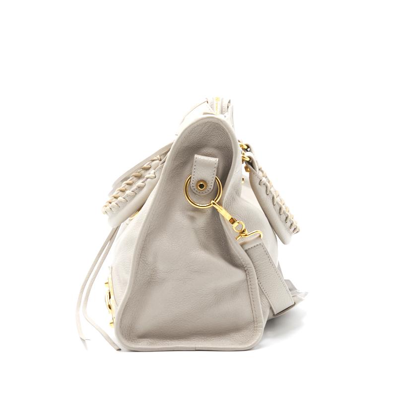 Top Quality Balenciaga Classic Metallic Edge City White
