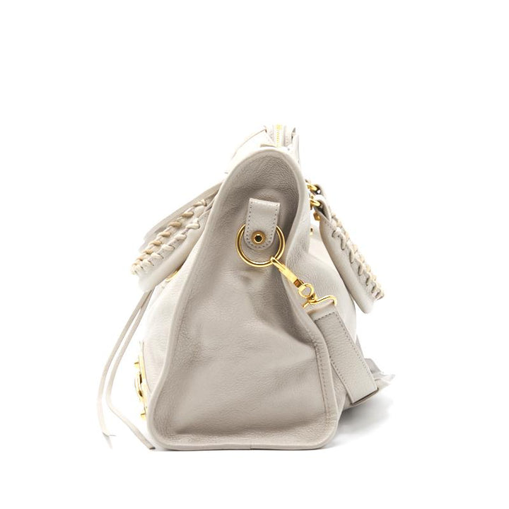 Top Quality Balenciaga Classic Metallic Edge City White