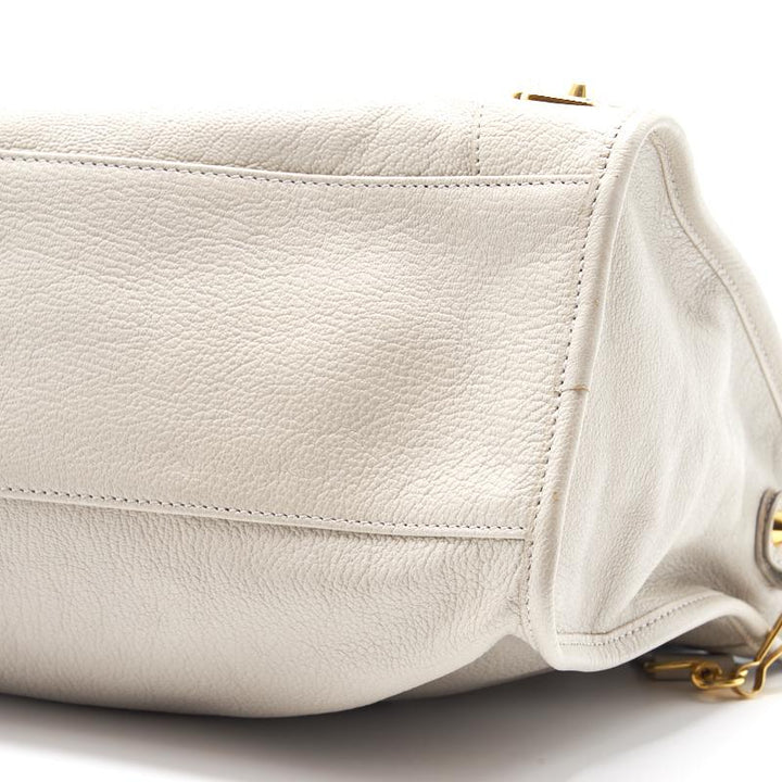 Top Quality Balenciaga Classic Metallic Edge City White