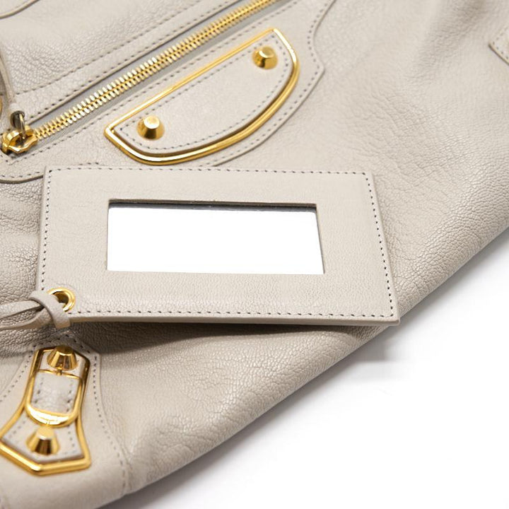 Top Quality Balenciaga Classic Metallic Edge City White