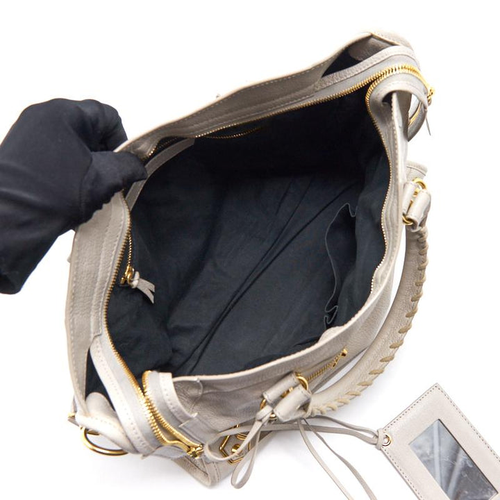 Top Quality Balenciaga Classic Metallic Edge City White