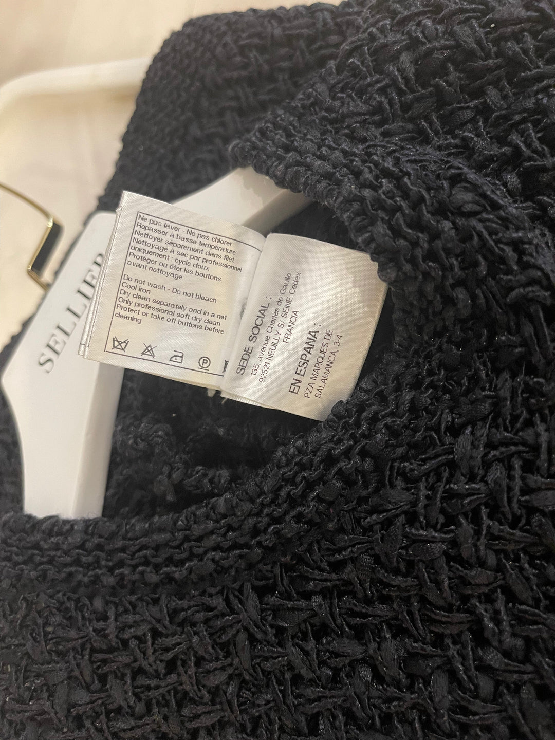 Top Quality Chanel Black Crochet Sleeveless Mini Dress Size FR 36 (UK 8)