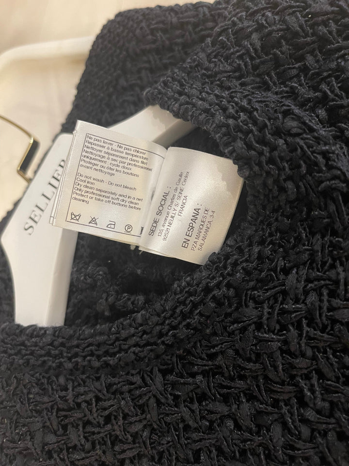 Top Quality Chanel Black Crochet Sleeveless Mini Dress Size FR 36 (UK 8)