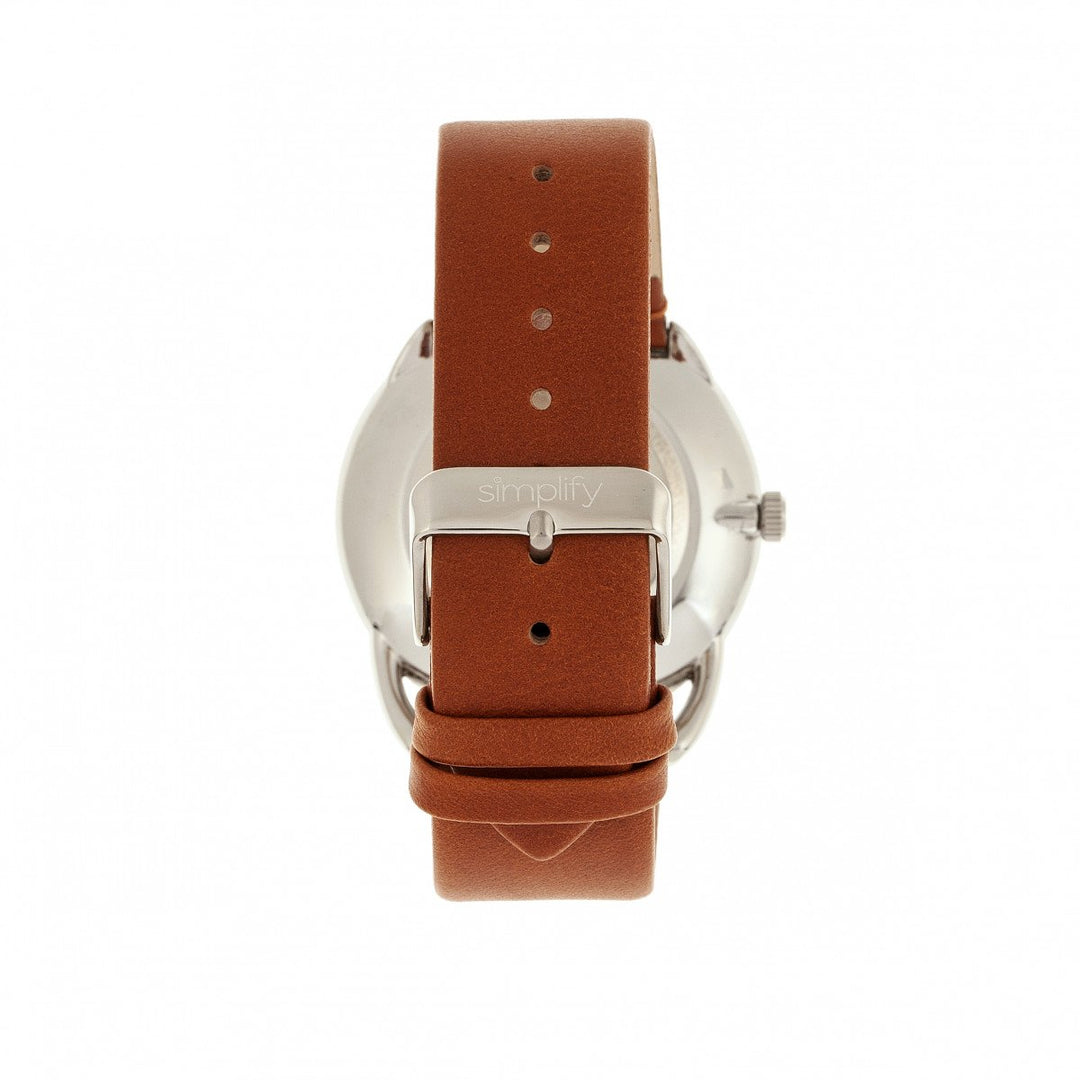Simplify The 4900 Leather-Band Watch w/Date