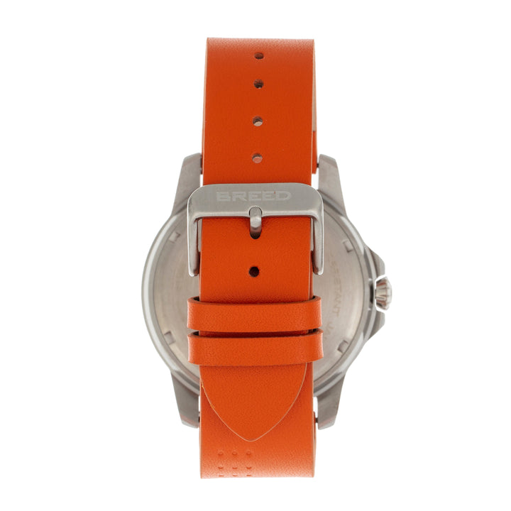 Breed Revolution Leather-Band Watch w/Date - Orange