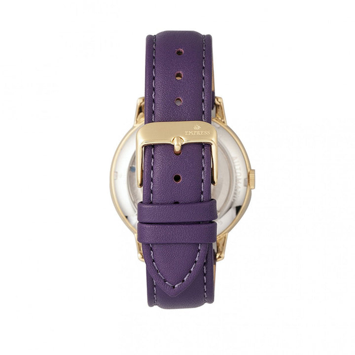 Empress Quinn Automatic MOP Semi-Skeleton Dial Bracelet Watch