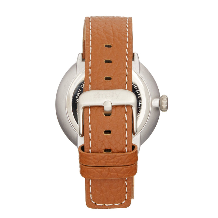 Simplify The 7100 Leather-Band Watch w/Date
