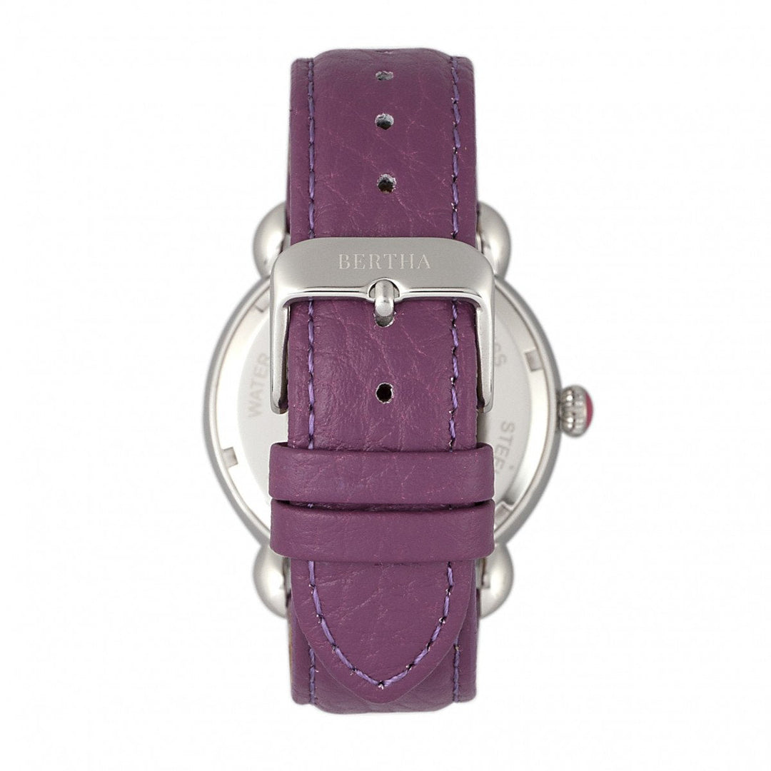 Bertha Vivica MOP Leather-Band Ladies Watch