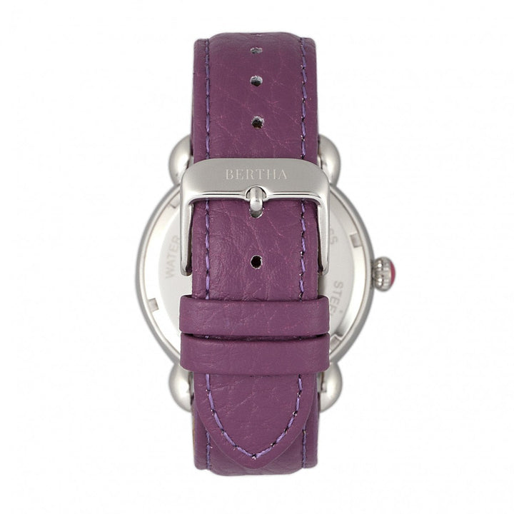 Bertha Vivica MOP Leather-Band Ladies Watch