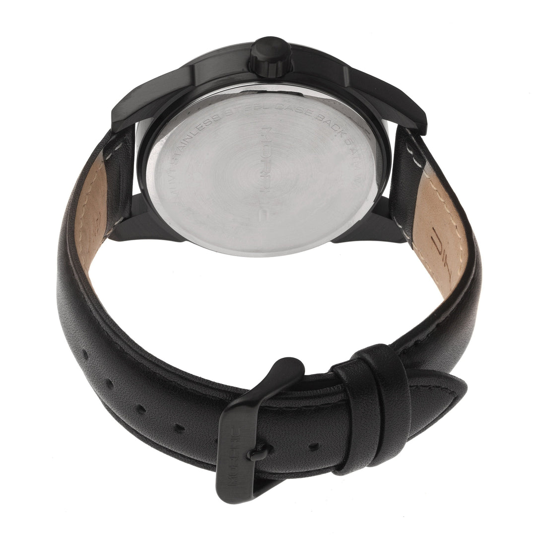 Morphic M63 Series Leather-Band Watch w/Date