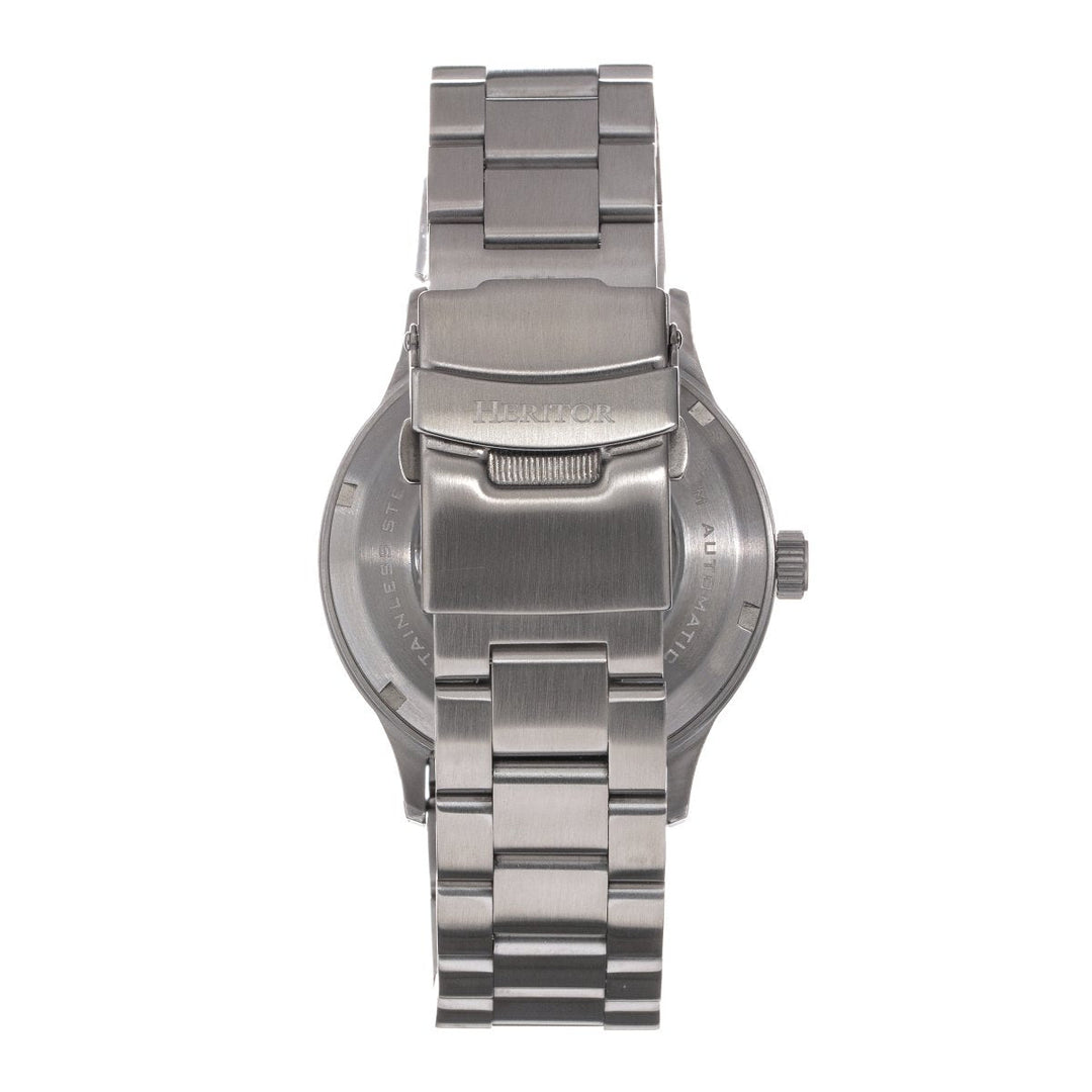Heritor Automatic Oscar Semi-Skeleton Leather-Band Watch