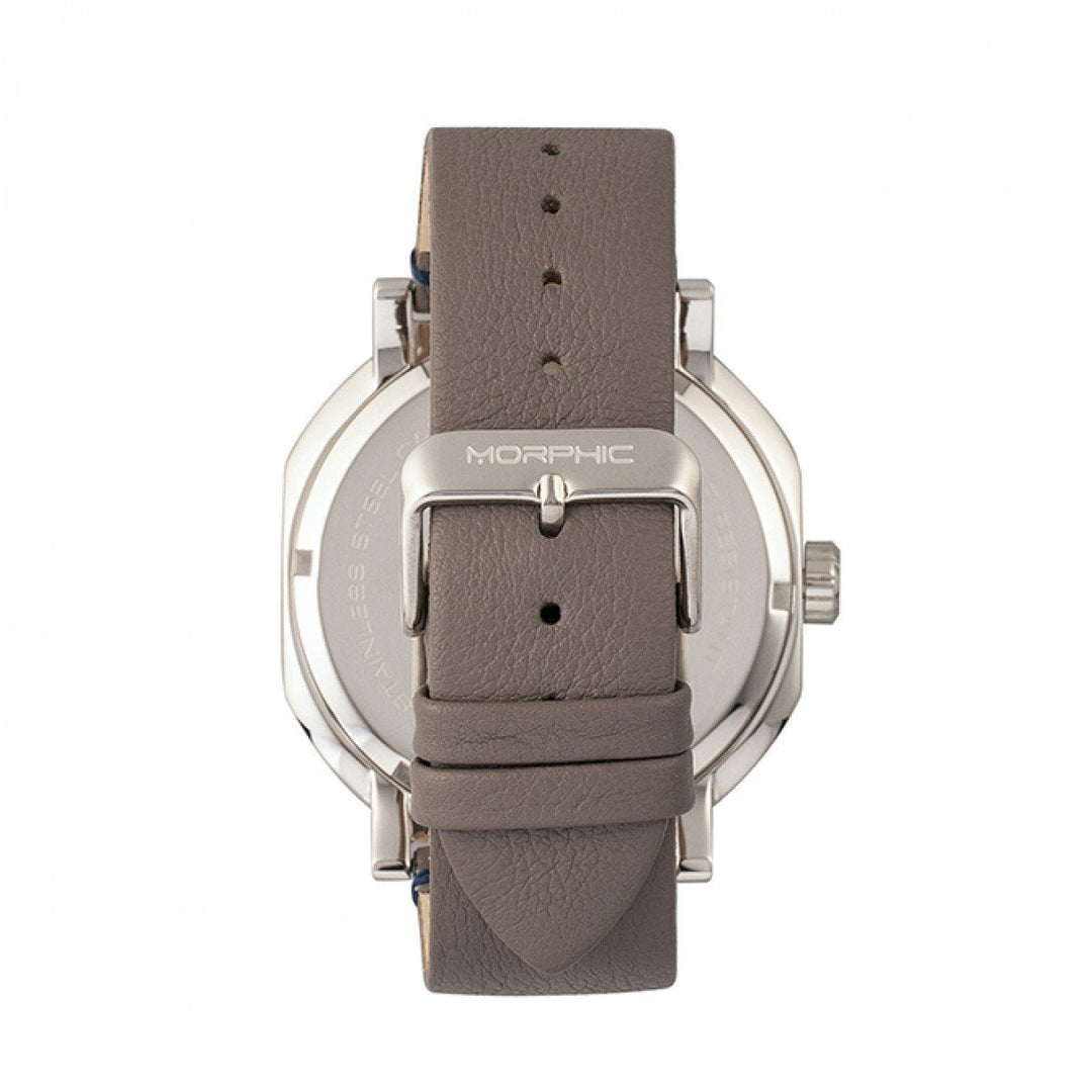 Morphic M62 Series Leather-Band Watch w/Day/Date