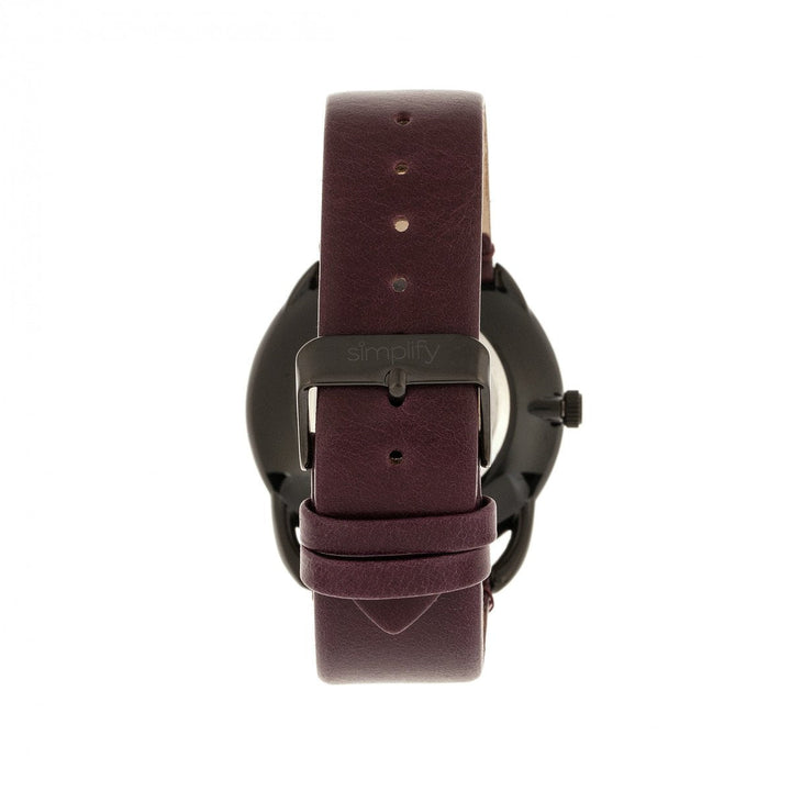 Simplify The 4900 Leather-Band Watch w/Date
