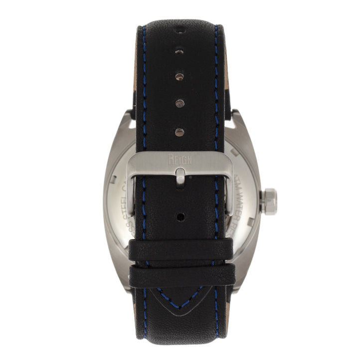 Reign Astro Semi-Skeleton Leather-Band Watch