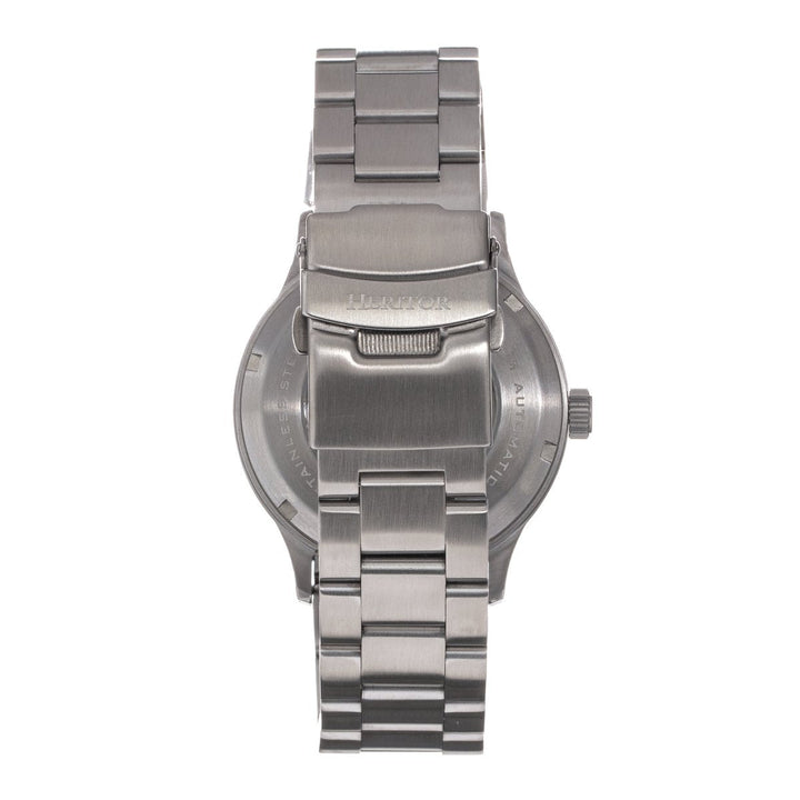 Heritor Automatic Oscar Semi-Skeleton Leather-Band Watch