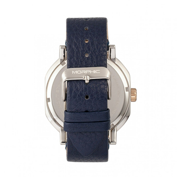 Morphic M62 Series Leather-Band Watch w/Day/Date