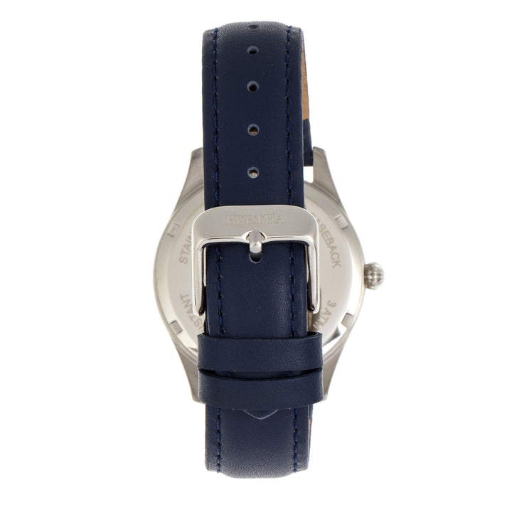 Bertha Dixie Floral Engraved Leather-Band Watch