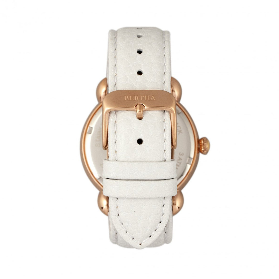 Bertha Jennifer MOP Leather-Band Ladies Watch