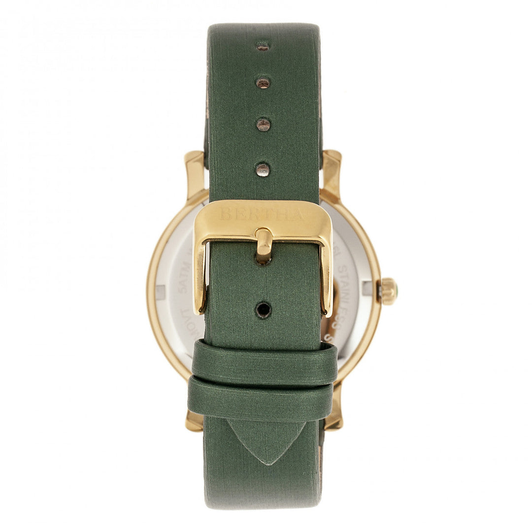 Bertha Vanessa Leather Band Watch - Green