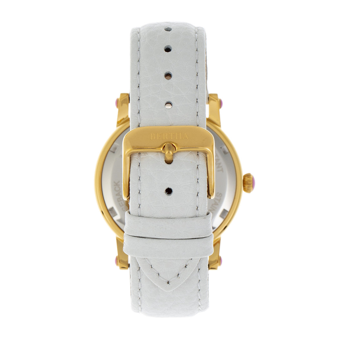 Bertha Betsy MOP Leather-Band Ladies Watch