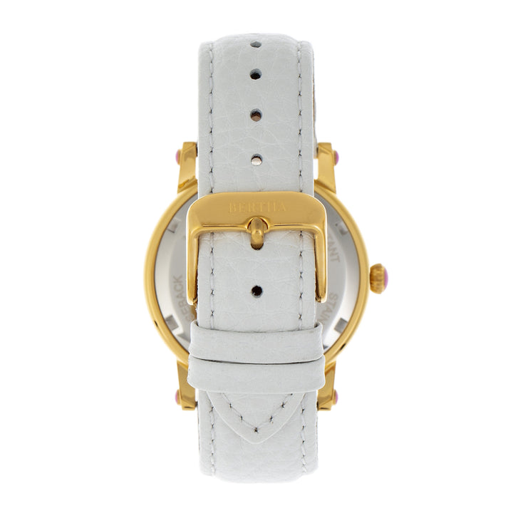Bertha Betsy MOP Leather-Band Ladies Watch