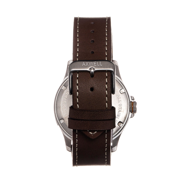 Axwell Blazer Leather Strap Watch - Brown/Navy