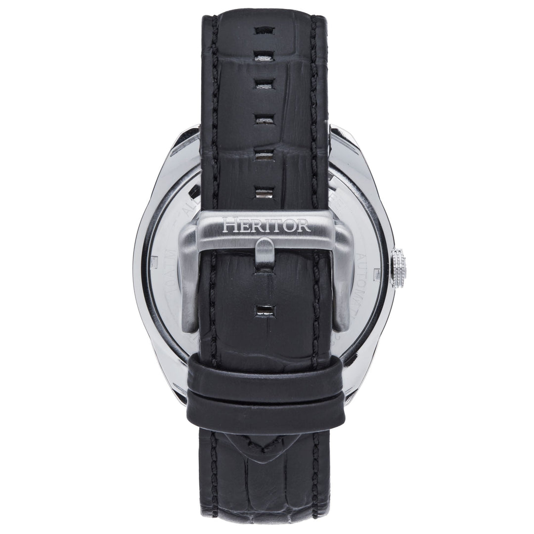 Heritor Automatic Roman Semi-Skeleton Leather-Band Watch