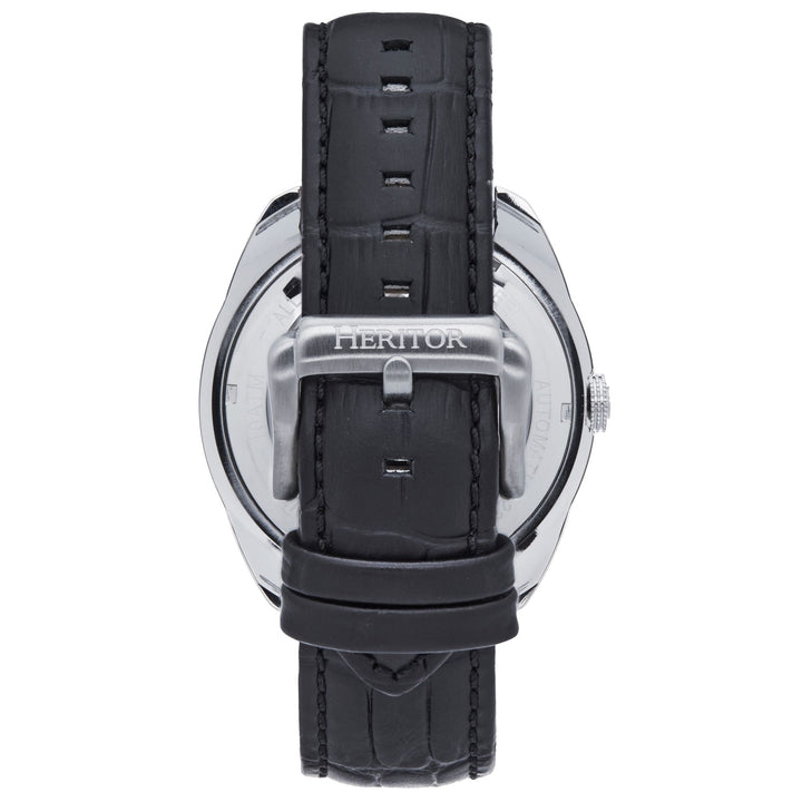 Heritor Automatic Roman Semi-Skeleton Leather-Band Watch