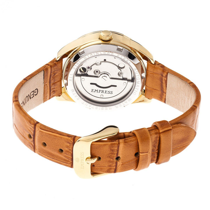 Empress Messalina Automatic MOP Leather-Band Watch w/Date