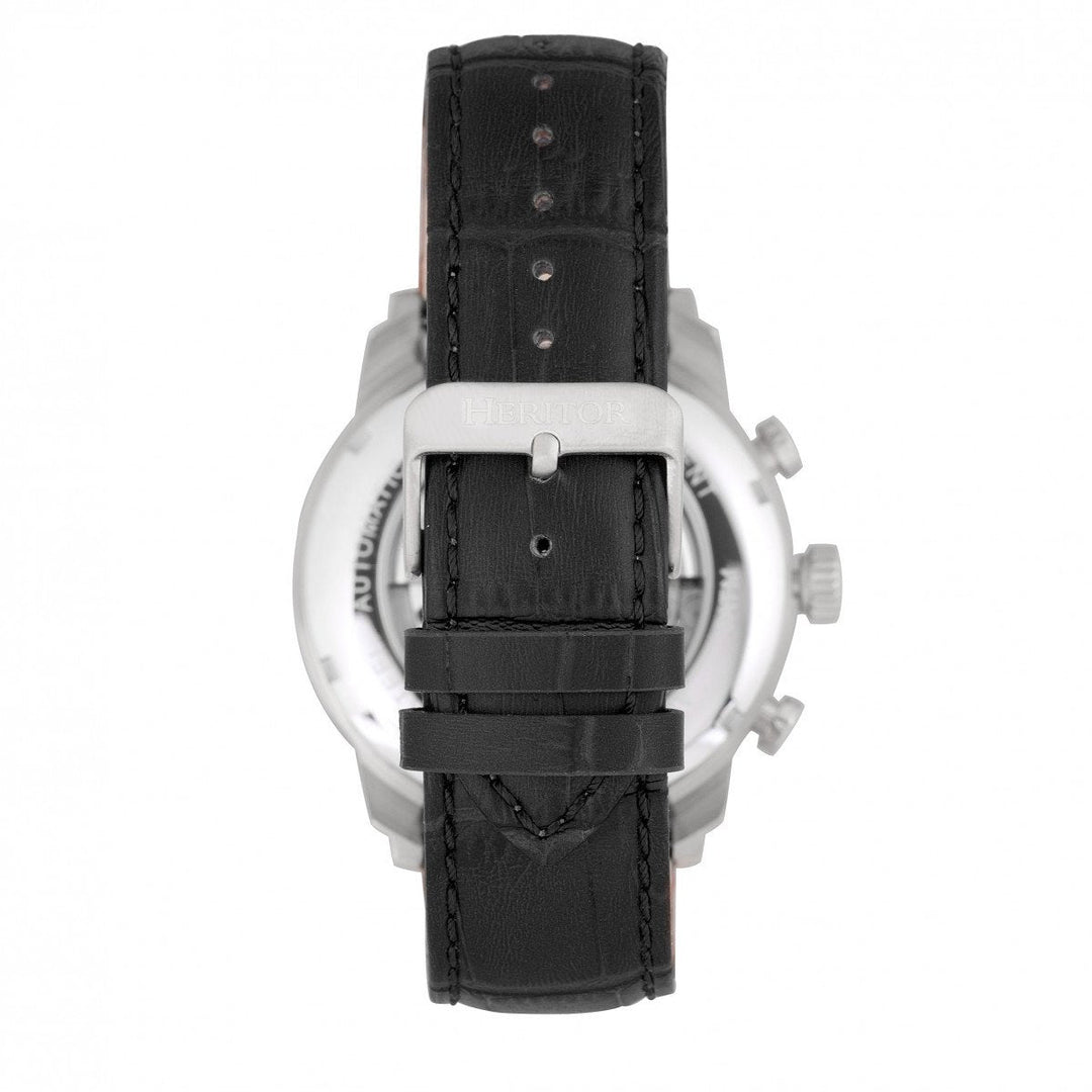 Heritor Automatic Arthur Semi-Skeleton Leather-Band Watch w/ Day/Date