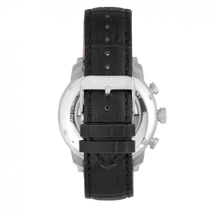 Heritor Automatic Arthur Semi-Skeleton Leather-Band Watch w/ Day/Date