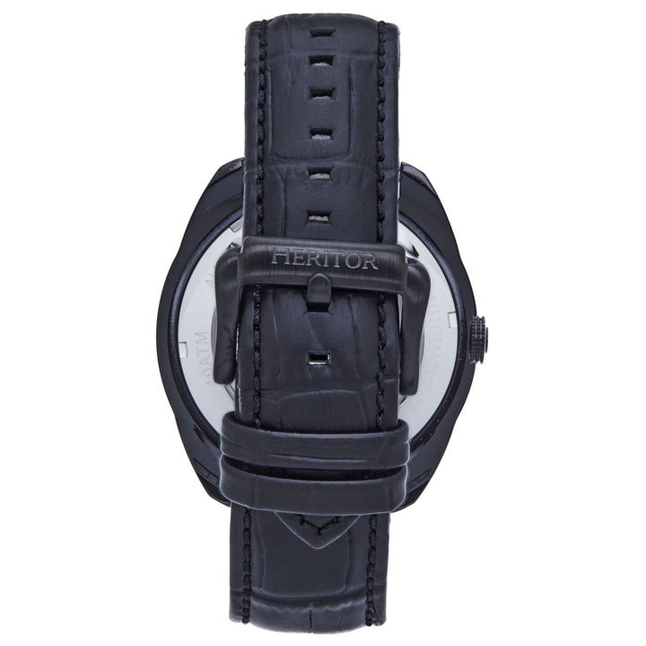 Heritor Automatic Roman Semi-Skeleton Leather-Band Watch