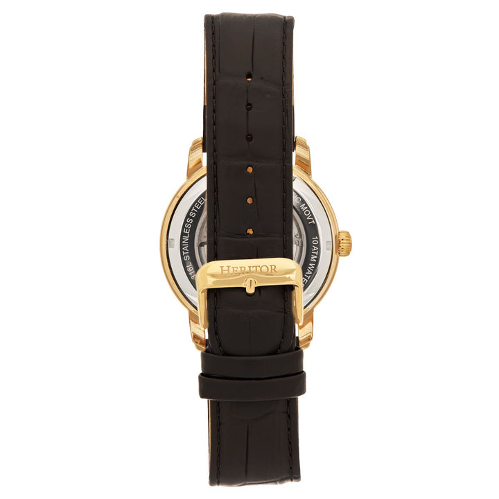 Heritor Automatic Protégé Leather-Band Watch w/Date