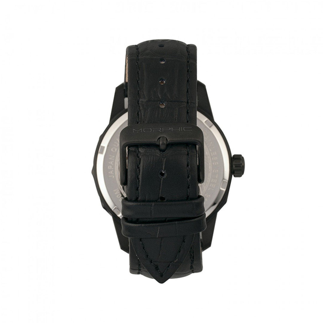 Morphic M56 Series Leather-Band Watch w/Date