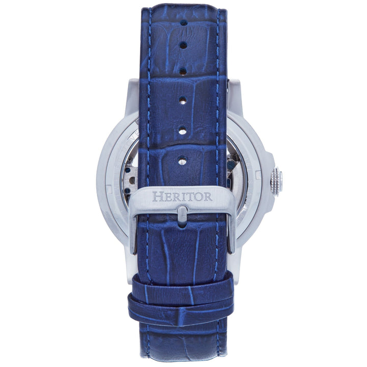 Heritor Automatic Xander Semi-Skeleton Leather-Band Watch