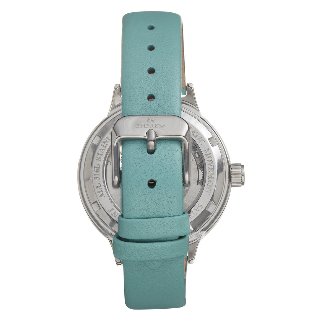 Empress Alice Automatic MOP Skeleton Dial Leather-Band Watch