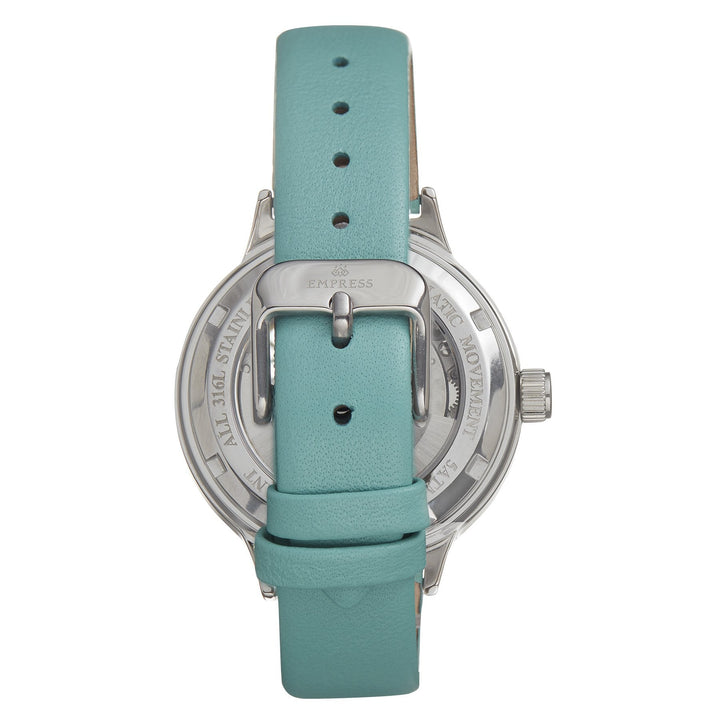 Empress Alice Automatic MOP Skeleton Dial Leather-Band Watch